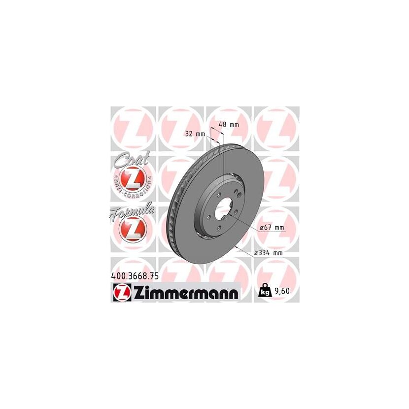 ZIMMERMANN Bremsscheibe 400.3668.75 - 400366875 für 210 421 1812