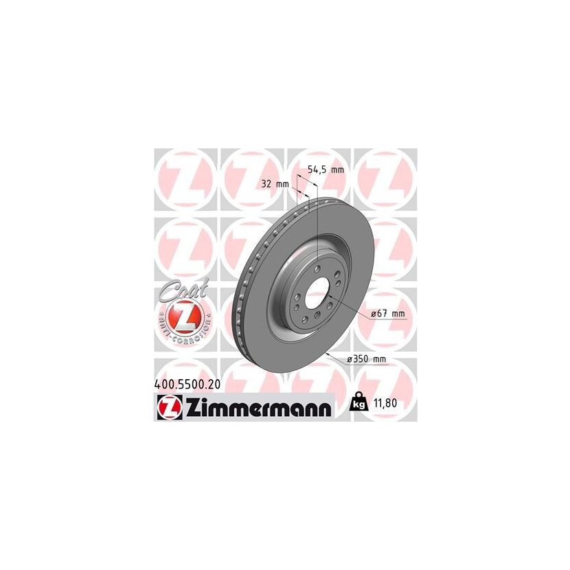 ZIMMERMANN Bremsscheibe 400.5500.20 - 400550020 für 166 421 0712