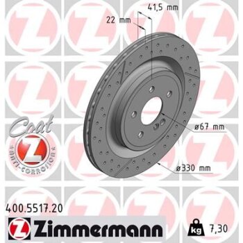 ZIMMERMANN Bremsscheibe 400.5517.20 - 400551720 für...