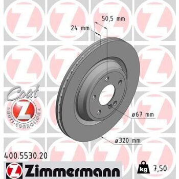 ZIMMERMANN Bremsscheibe 400.5530.20 - 400553020 für...