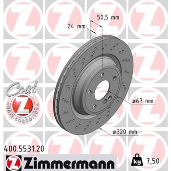 ZIMMERMANN Bremsscheibe 400.5531.20 - 400553120 für...