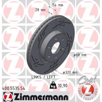 ZIMMERMANN Bremsscheibe 400.5535.54 - 400553554 für...