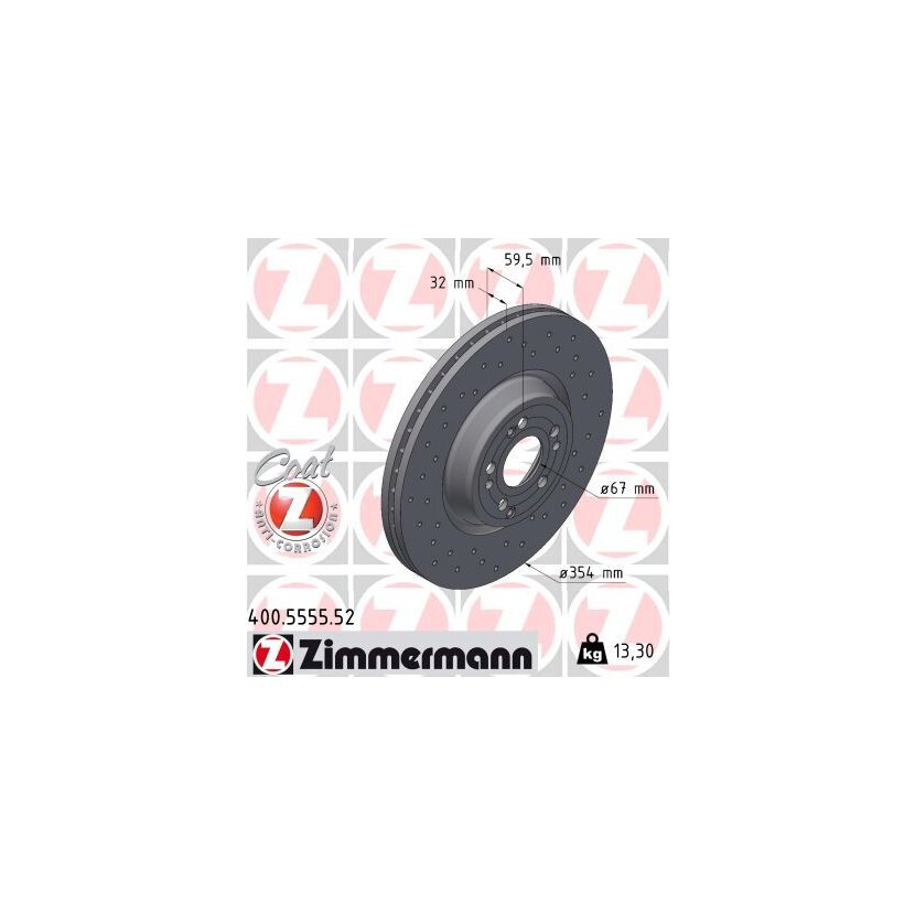 ZIMMERMANN Bremsscheibe 400.5555.52 - 400555552 für 167 421 0701