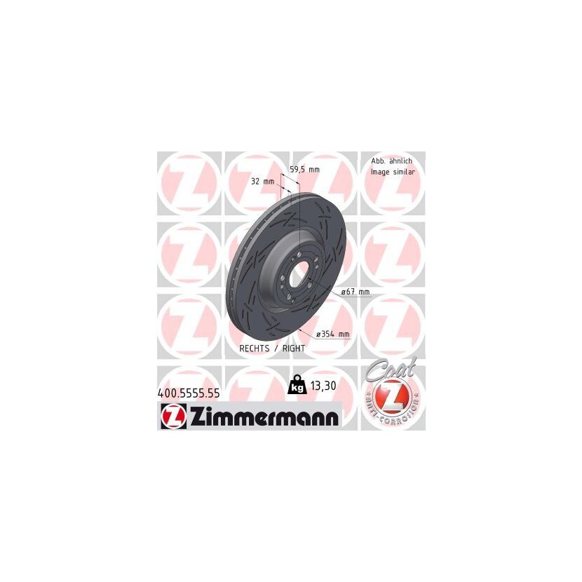 ZIMMERMANN Bremsscheibe 400.5555.55 - 400555555 für 167 421 0701