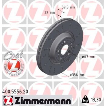ZIMMERMANN Bremsscheibe 400.5556.20 - 400555620 für...