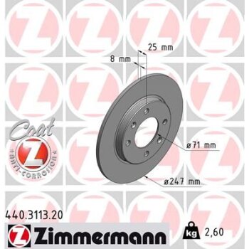 ZIMMERMANN Bremsscheibe 440.3113.20 - 440311320 für...