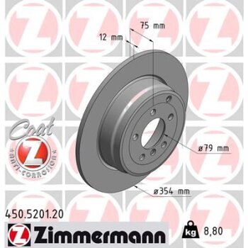 ZIMMERMANN Bremsscheibe 450.5201.20 - 450520120 für...