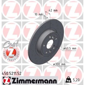 ZIMMERMANN Bremsscheibe 450.5211.52 - 450521152 für...