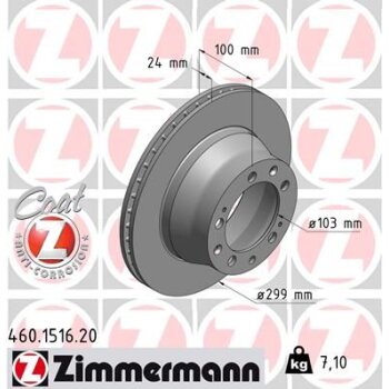 ZIMMERMANN Bremsscheibe 460.1516.20 - 460151620 für...
