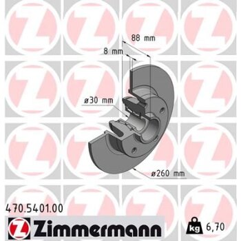ZIMMERMANN Bremsscheibe 470.5401.00 - 470540100 für...