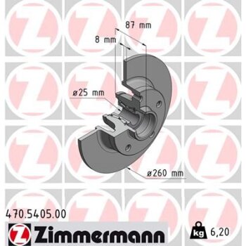 ZIMMERMANN Bremsscheibe 470.5405.00 - 470540500 für...