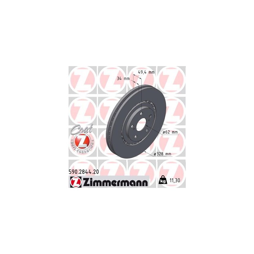 ZIMMERMANN Bremsscheibe 590.2844.20 - 590284420 für 43512-48120