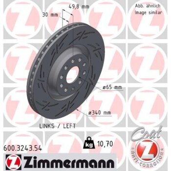 ZIMMERMANN Bremsscheibe 600.3243.54 - 600324354 für...