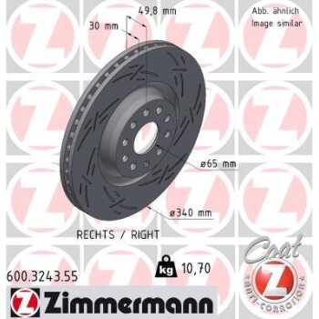 ZIMMERMANN Bremsscheibe 600.3243.55 - 600324355 für...