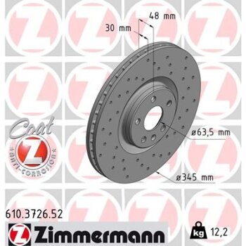 ZIMMERMANN Bremsscheibe 610.3726.52 - 610372652 für...