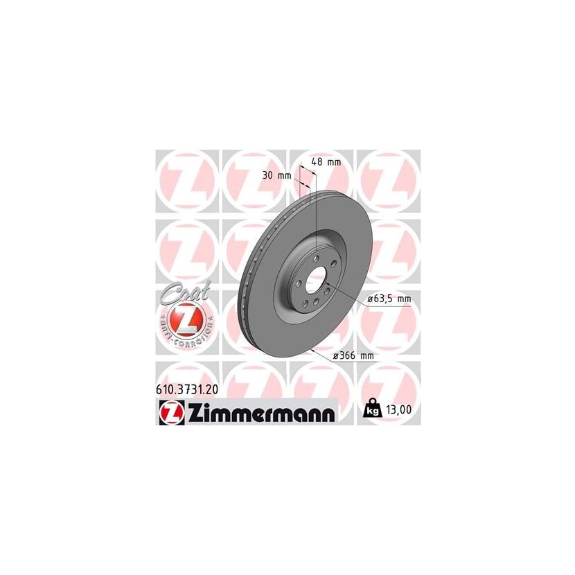 ZIMMERMANN Bremsscheibe 610.3731.20 - 610373120 für 610.3731.20
