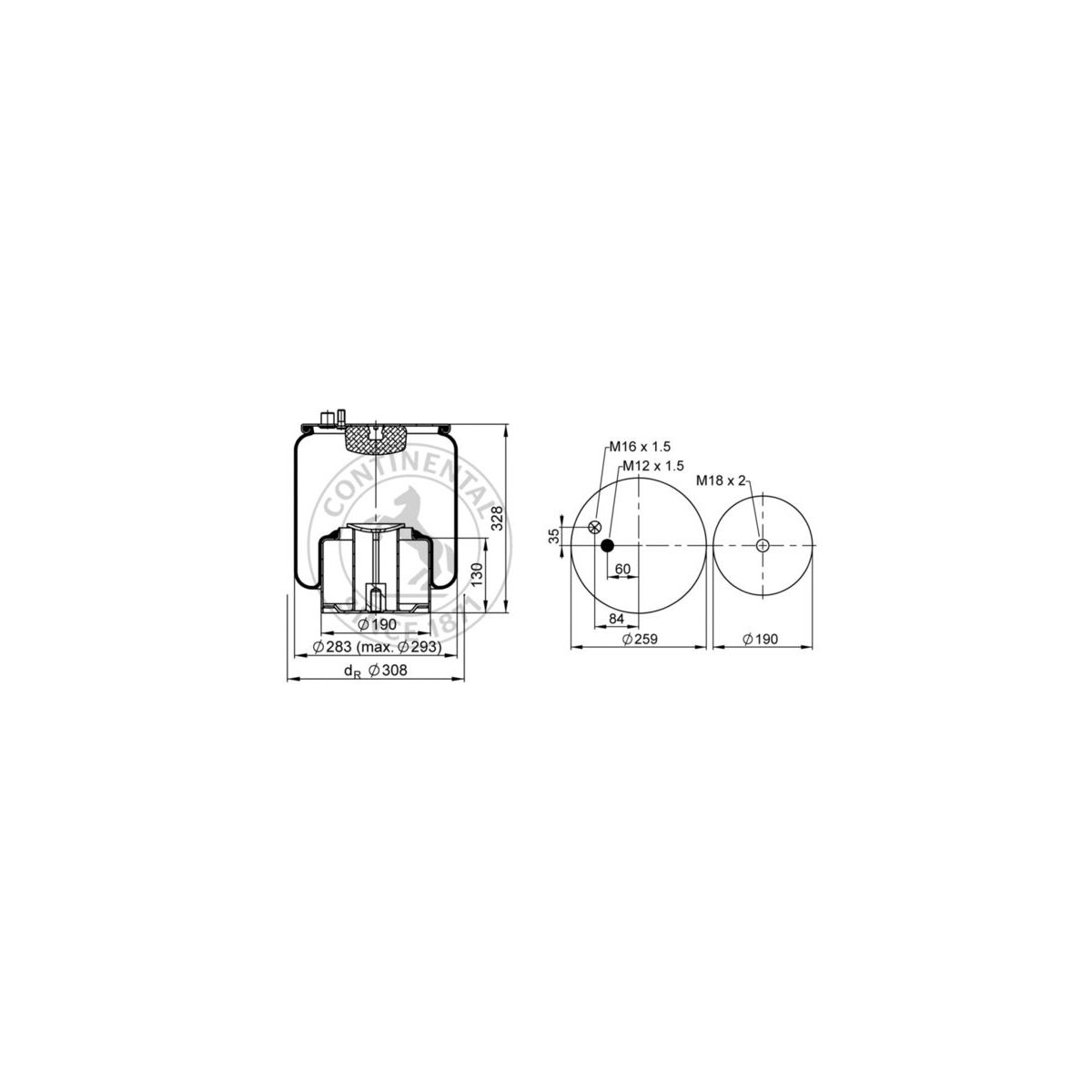 CONTITECH AIR SPRING Federbalg, Luftfederung 4883 N1 P06 - 4883N1P06 ...
