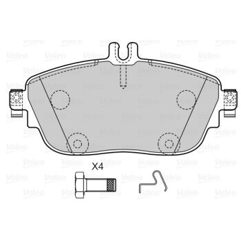 VALEO Bremsbelagsatz, Scheibenbremse 601503 für...