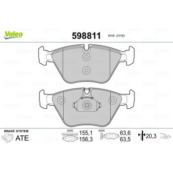 VALEO Bremsbelagsatz, Scheibenbremse 598811 für 34...
