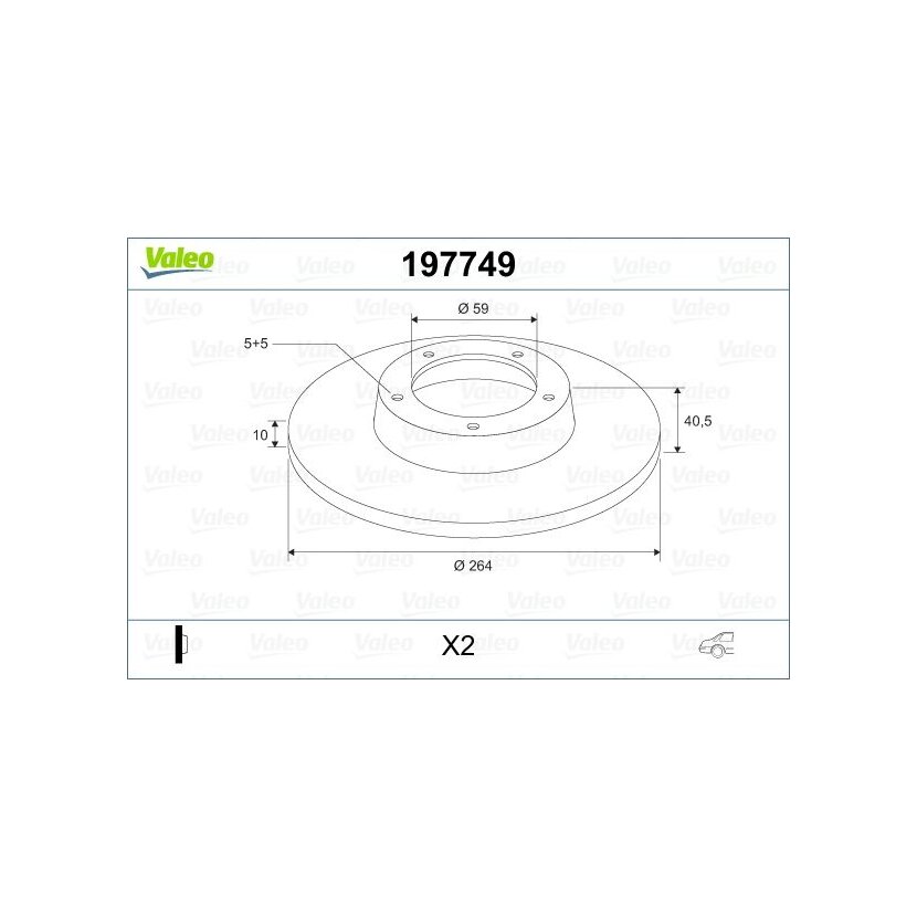 VALEO Bremsscheibe 197749 für 51914664