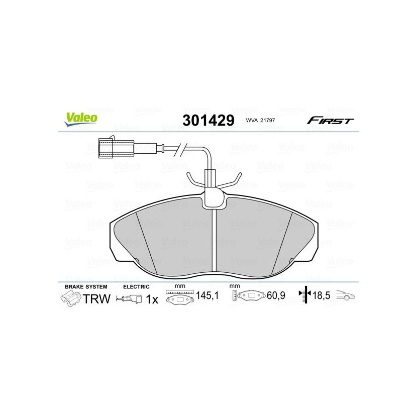 VALEO Bremsbelagsatz, Scheibenbremse 301429 für 4252-26