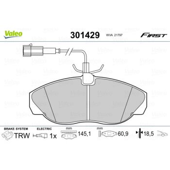 VALEO Bremsbelagsatz, Scheibenbremse 301429 für 4252-26