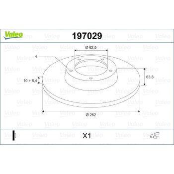 VALEO Bremsscheibe 197029 für 58411-1C800