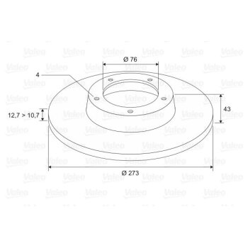 VALEO Bremsscheibe 186202 für 4246-42