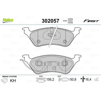 VALEO Bremsbelagsatz, Scheibenbremse 302057 für 5019...
