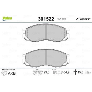 VALEO Bremsbelagsatz, Scheibenbremse 301522 für...