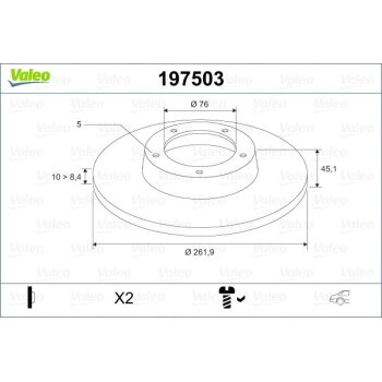 VALEO Bremsscheibe 197503 für 58411-3X300