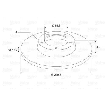 VALEO Bremsscheibe 186529 für 1013581