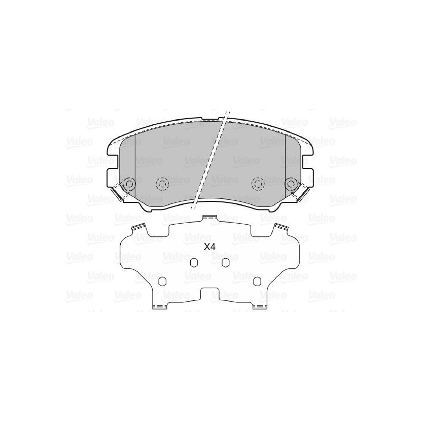 VALEO Bremsbelagsatz, Scheibenbremse 598744 für 58101-1FA50