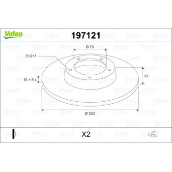 VALEO Bremsscheibe 197121 für 58411-39300
