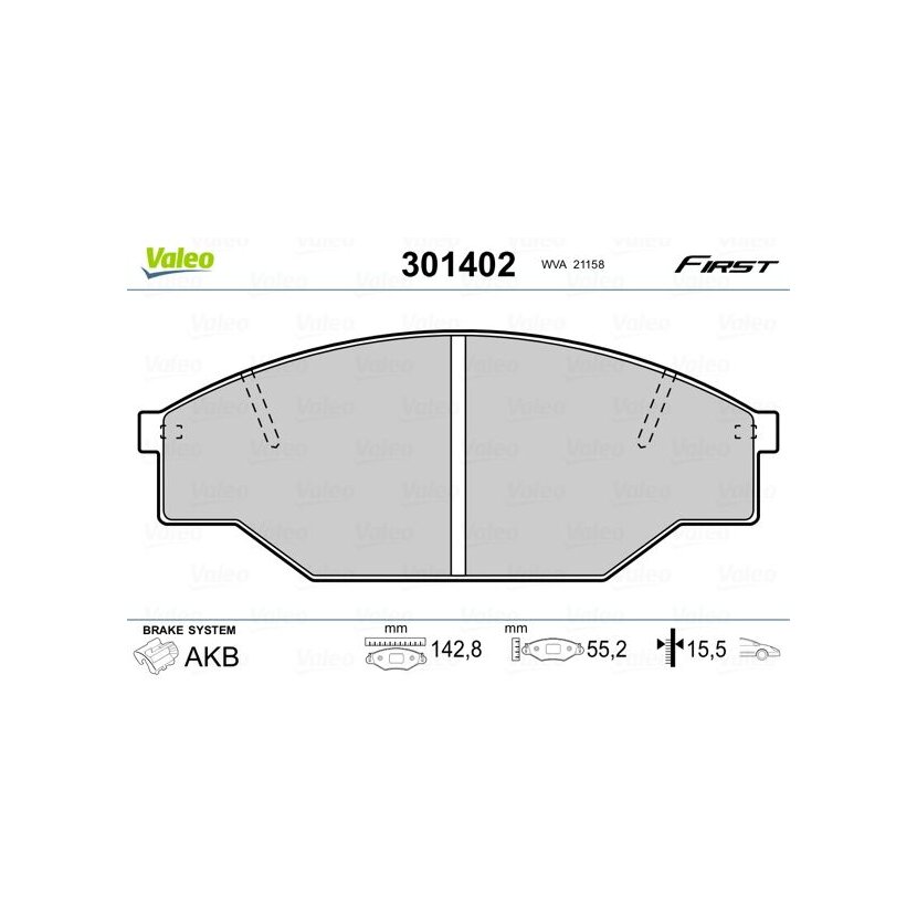 VALEO Bremsbelagsatz, Scheibenbremse 301402 für 04465-26010