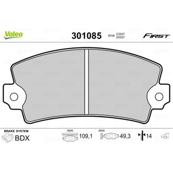 VALEO Bremsbelagsatz, Scheibenbremse 301085 für 4250-99