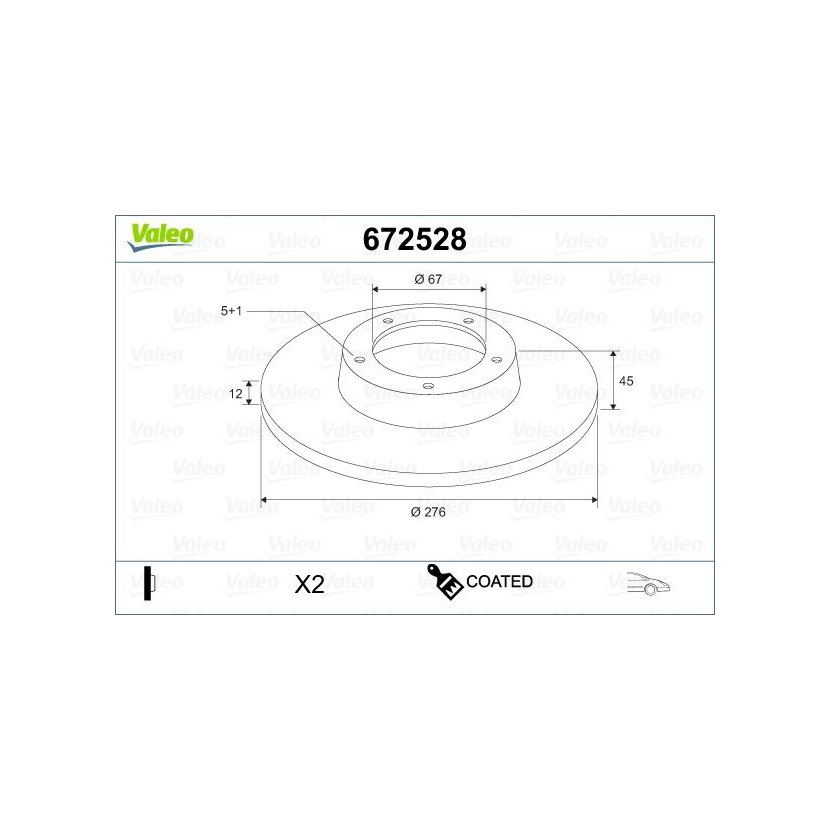 VALEO Bremsscheibe 672528 für 1694210012