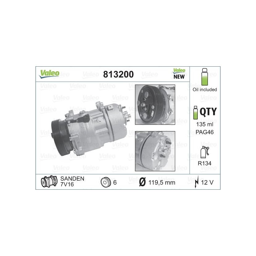 VALEO Kompressor, Klimaanlage 813200 für 1J0820803A