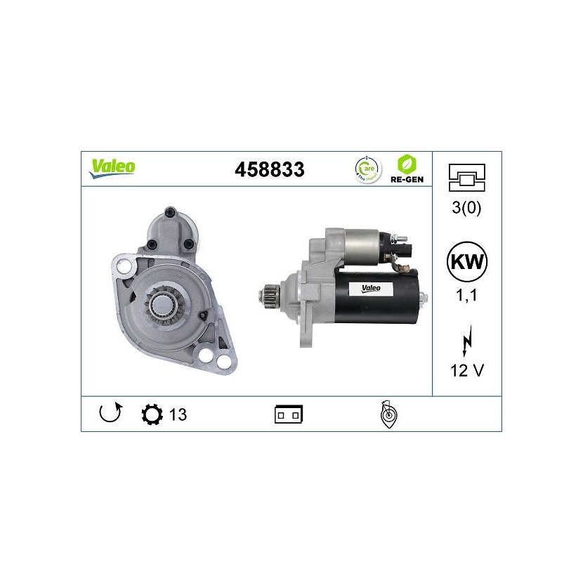 VALEO Starter 458833 für 02Z911023RX