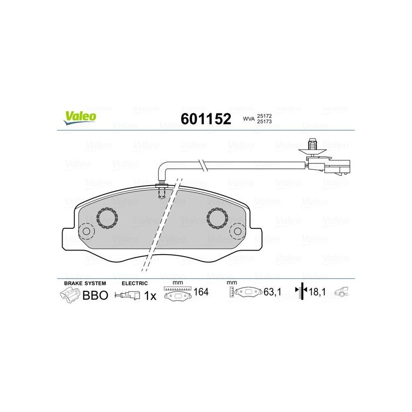 VALEO Bremsbelagsatz, Scheibenbremse 601152 für 44060-00Q0G