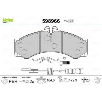 VALEO Bremsbelagsatz, Scheibenbremse 598966 für...