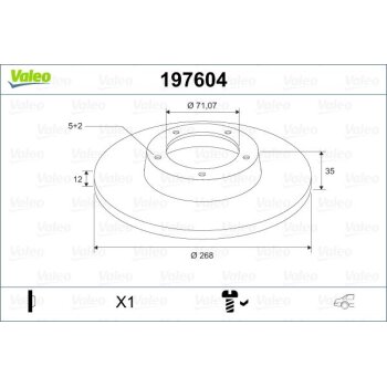 VALEO Bremsscheibe 197604 für 1609582880