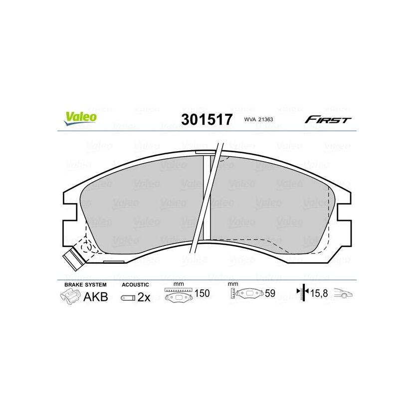 VALEO Bremsbelagsatz, Scheibenbremse 301517 für 1620368480
