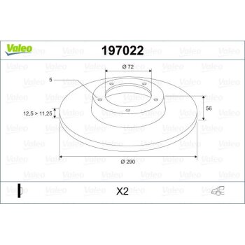 VALEO Bremsscheibe 197022 für 4721 023