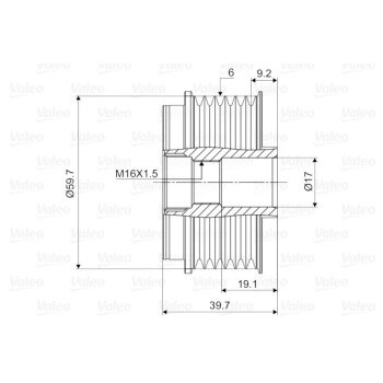 VALEO Generatorfreilauf 588021 für 6204889