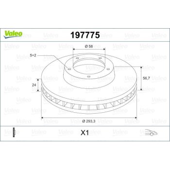 VALEO Bremsscheibe 197775 für 26300-AE02A