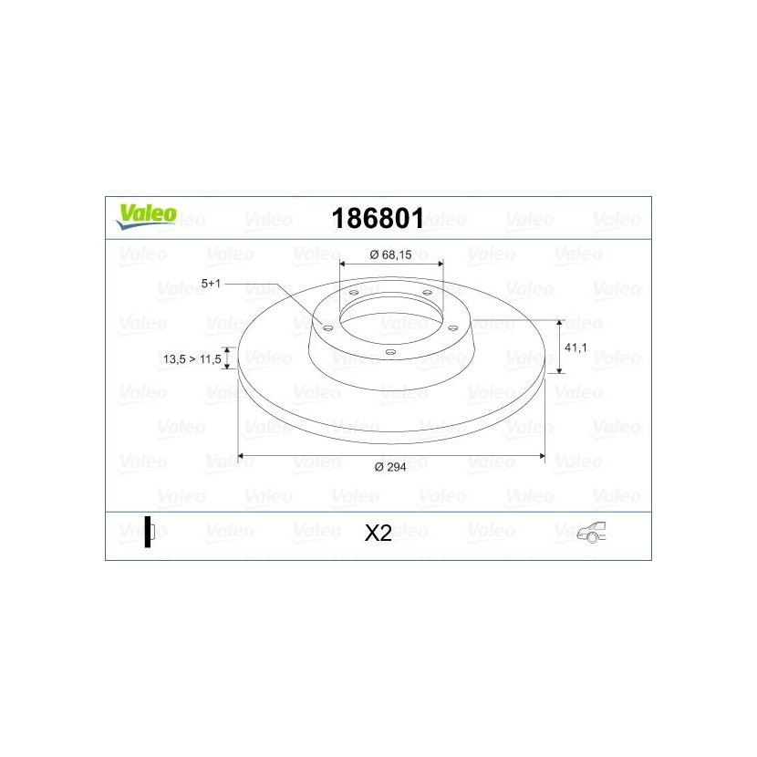 VALEO Bremsscheibe 186801 für 1140278