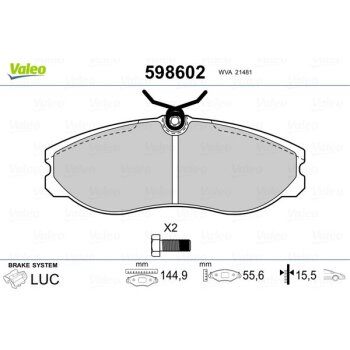 VALEO Bremsbelagsatz, Scheibenbremse 598602 für 1203933