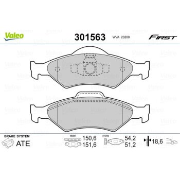VALEO Bremsbelagsatz, Scheibenbremse 301563 für 1111857