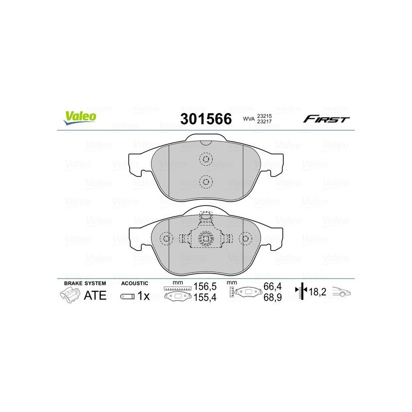 VALEO Bremsbelagsatz, Scheibenbremse 301566 für 410600012R